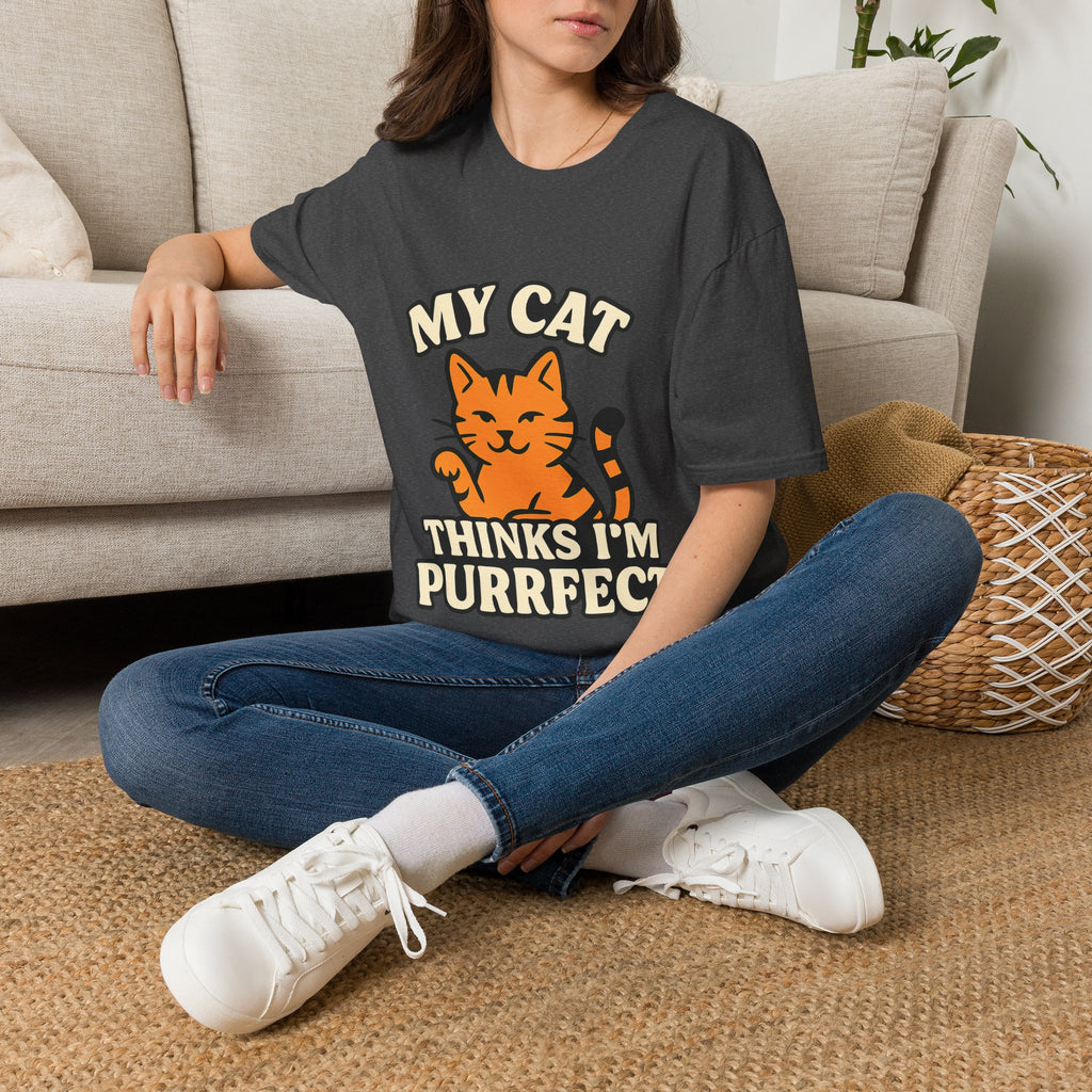 Cat Lover Shirt, My Cat Thinks I'm Purrfect T-Shirt, Funny Cat Owner Gift, Cat Mom Tee, Cat Dad Shirt, Crazy Cat Lady