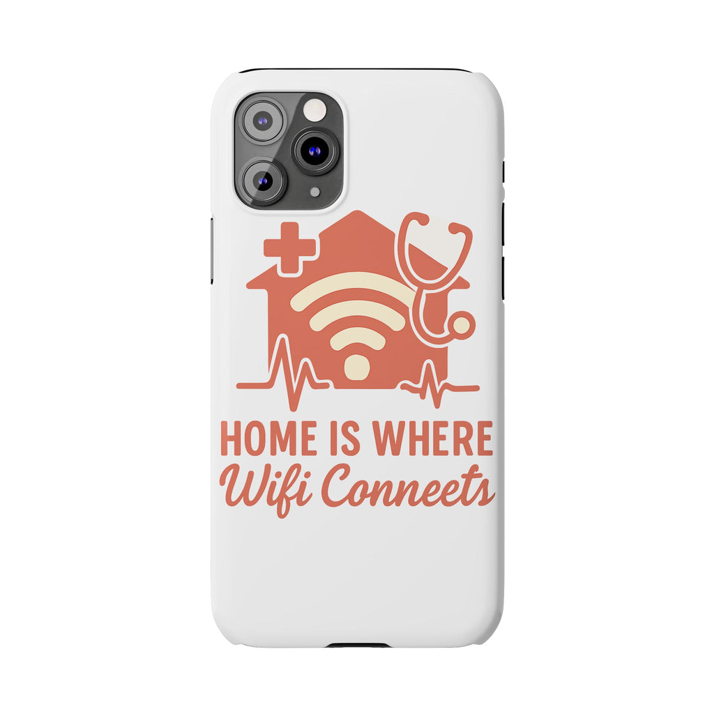 Home Is Where WiFi Connects Phone Case | Funny Tech Lover Gift | Minimalist House Phone Cover | Millennial Gen Z Humor Case