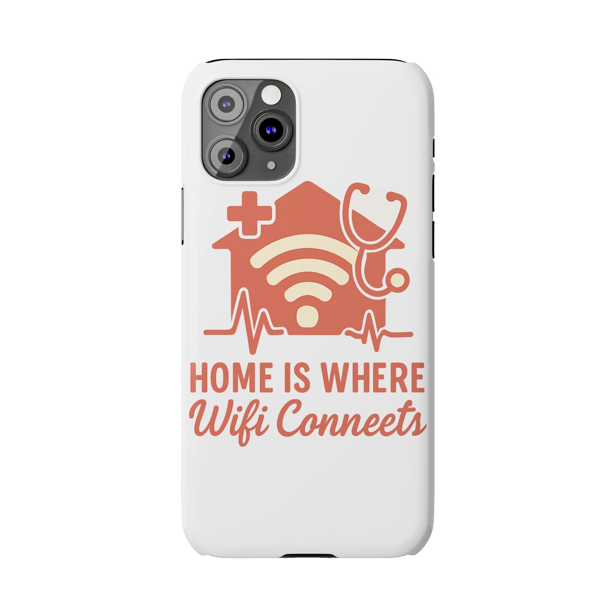 Home Is Where WiFi Connects Phone Case | Funny Tech Lover Gift | Minimalist House Phone Cover | Millennial Gen Z Humor Case