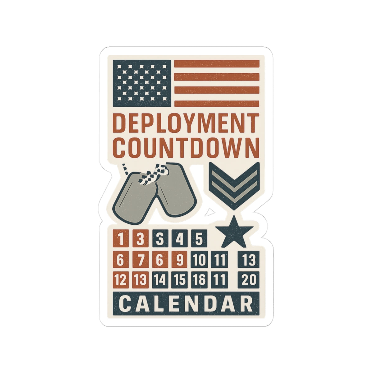 Deployment Countdown Calendar Sticker Sheet | Military Homecoming Tracker | Armed Forces Family Gift | Patriotic Planner Decor