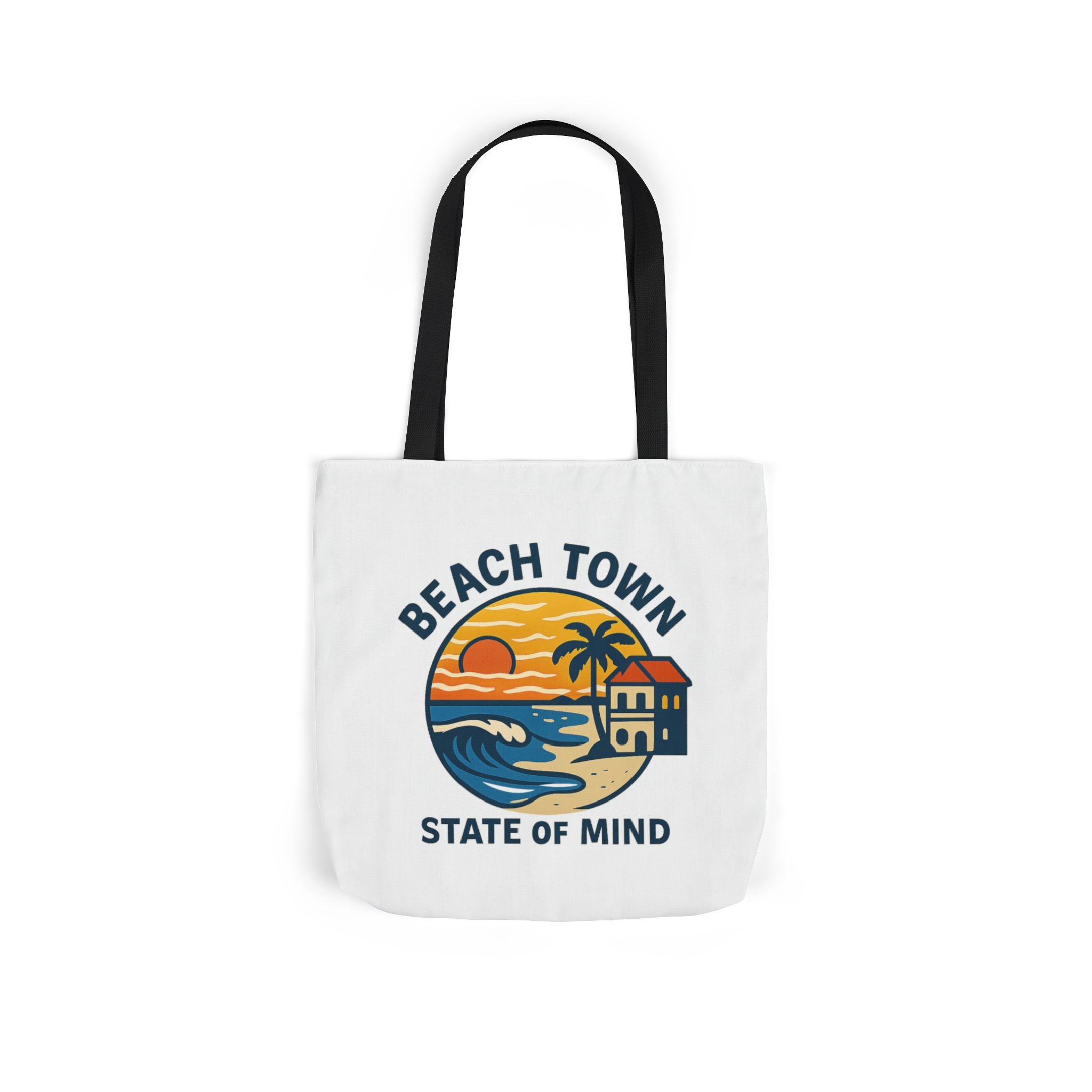Beach Town State of Mind Tote Bag | Coastal Lifestyle Gift | Ocean Lover Canvas Bag | Beach Vibes Nautical Tote | Summer Beach Bag