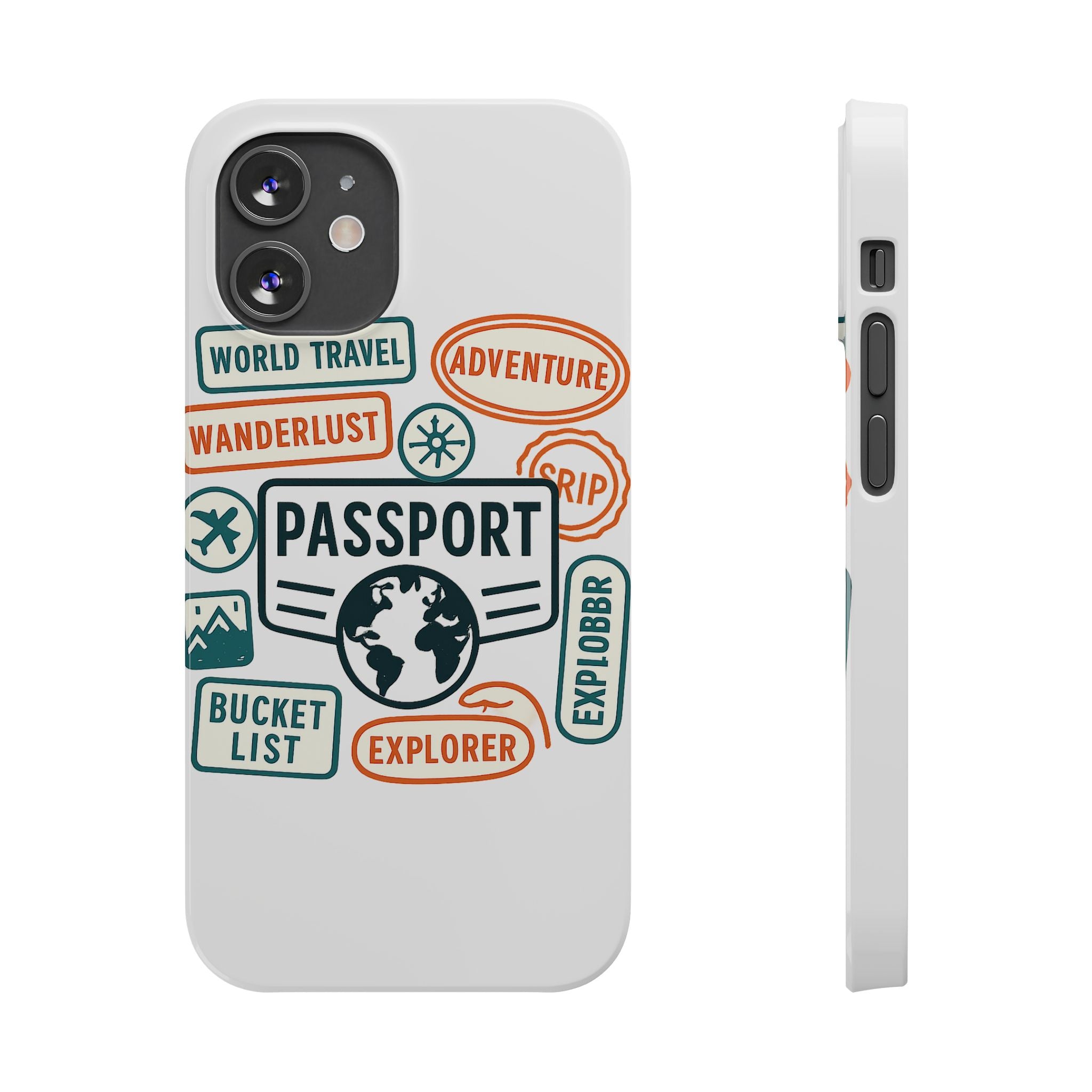 Passport Stamp Phone Case World Travel Gift Wanderlust Adventure Traveler Bucket List Globetrotter Trip Souvenir Explorer Map