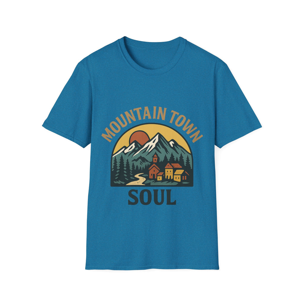 Mountain Town Soul Vintage Hiking Tee Raised on Mountain Air Shirt Wilderness Outdoor Adventure Gift Alpine Heritage Retro Tshirt