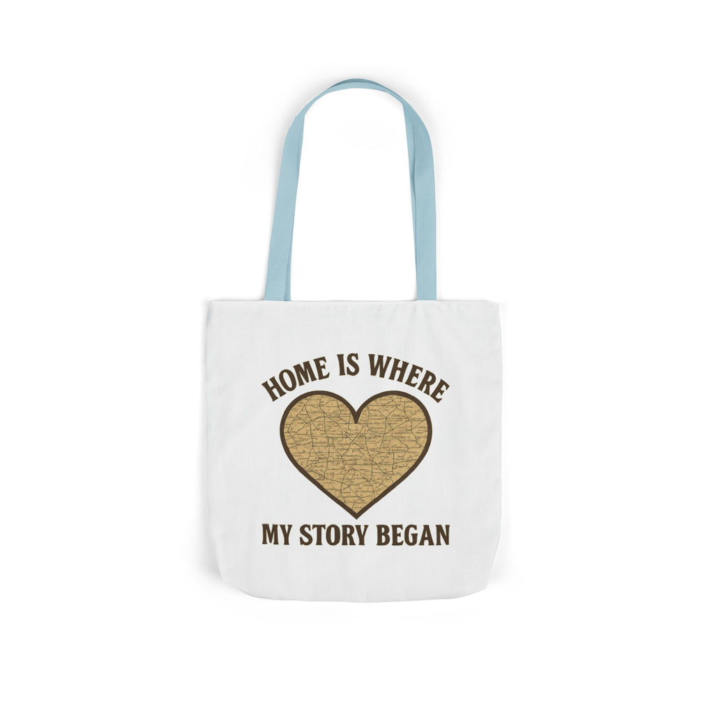 Home Is Where My Story Began Tote Bag Vintage Map Hometown Gift Moving Away Graduation Nostalgia Roots Pride Canvas Bag