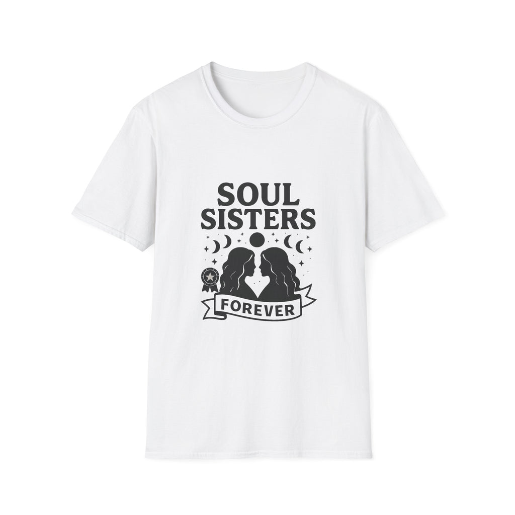 Soul Sisters Forever Matching T-Shirts, Best Friend Shirts, Celestial Moon Phase Tees, BFF Gifts for Women, Soulmate Friendship