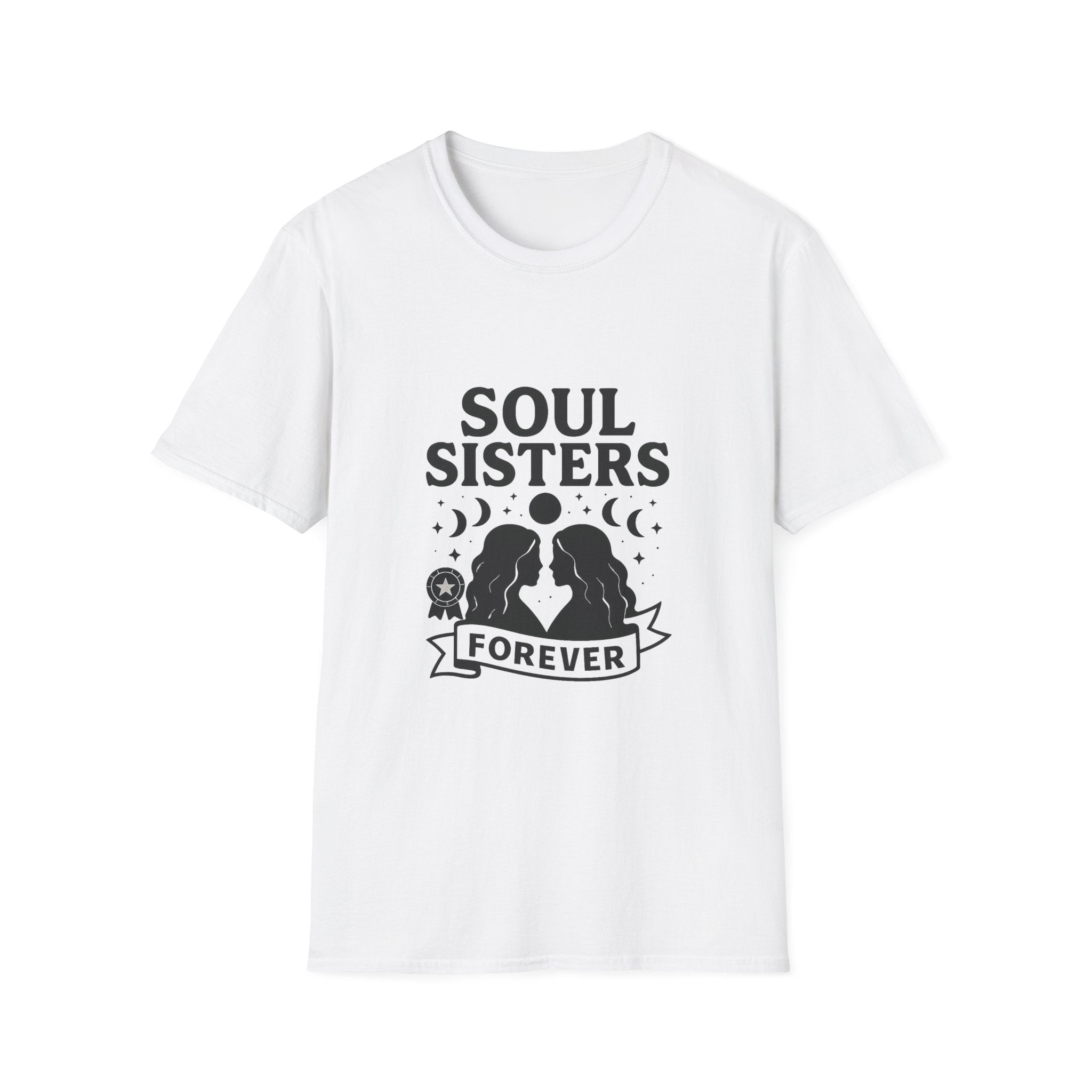 Soul Sisters Forever Matching T-Shirts, Best Friend Shirts, Celestial Moon Phase Tees, BFF Gifts for Women, Soulmate Friendship
