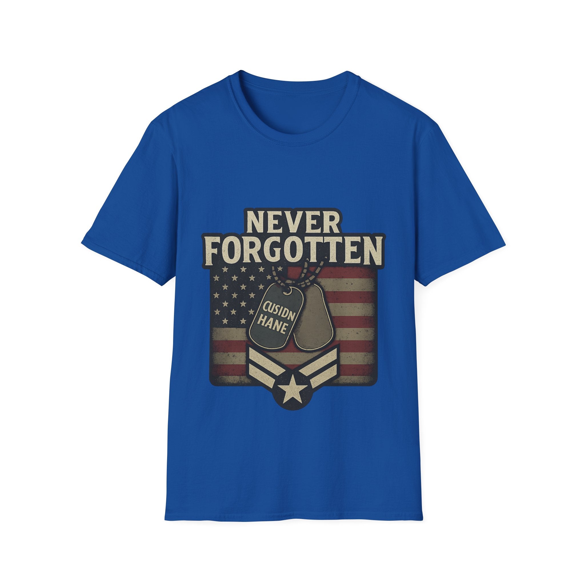 Never Forgotten Veteran Memorial Shirt Custom Name Military Tribute Tee Gold Star Family Gift Personalized Remembrance Tshirt