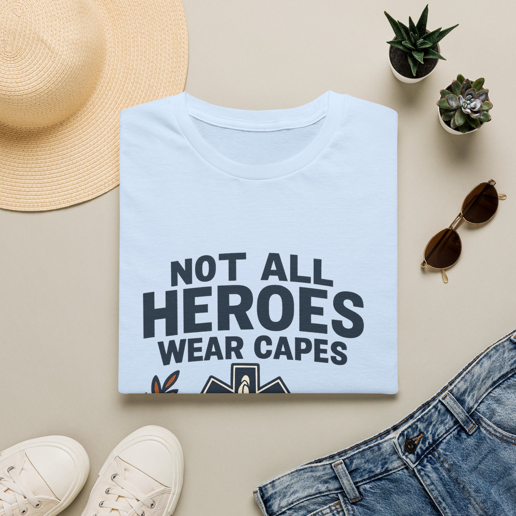 Not All Heroes Wear Capes Paramedic Shirt, EMS Appreciation Gift, Star of Life EMT Tshirt, Ambulance Driver Hero Shirt