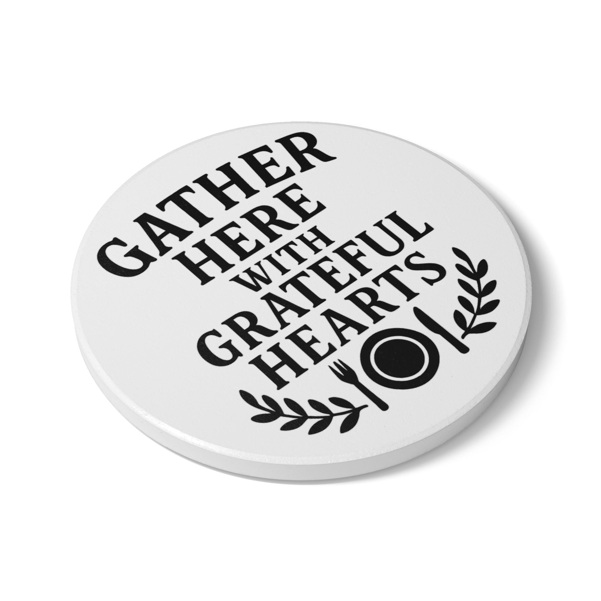 Gather Here With Grateful Hearts Coasters | Farmhouse Dining Room Decor | Thanksgiving Home Decor | Housewarming Gift