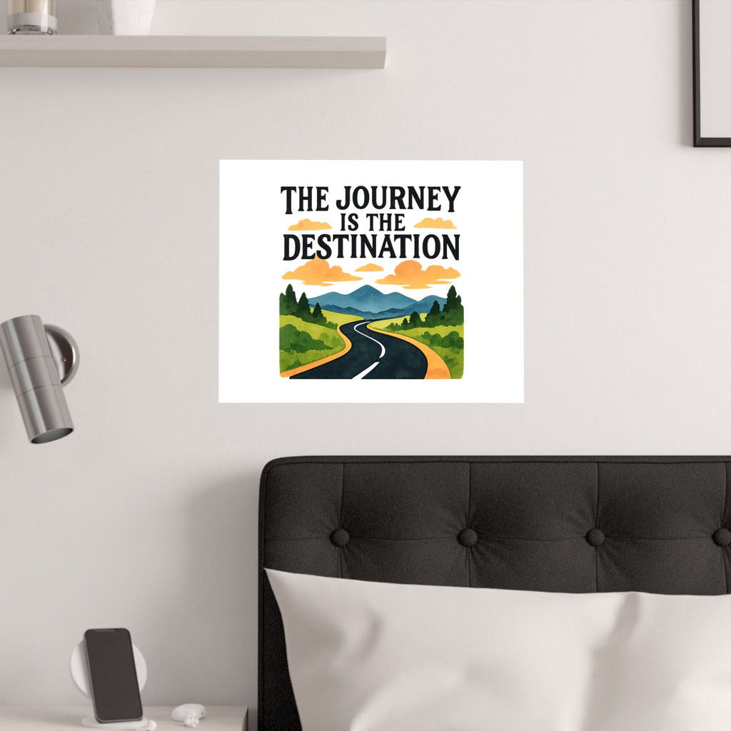 The Journey Is The Destination Print Watercolor Road Trip Poster Inspirational Quote Wall Art Travel Decor Wanderlust Gift