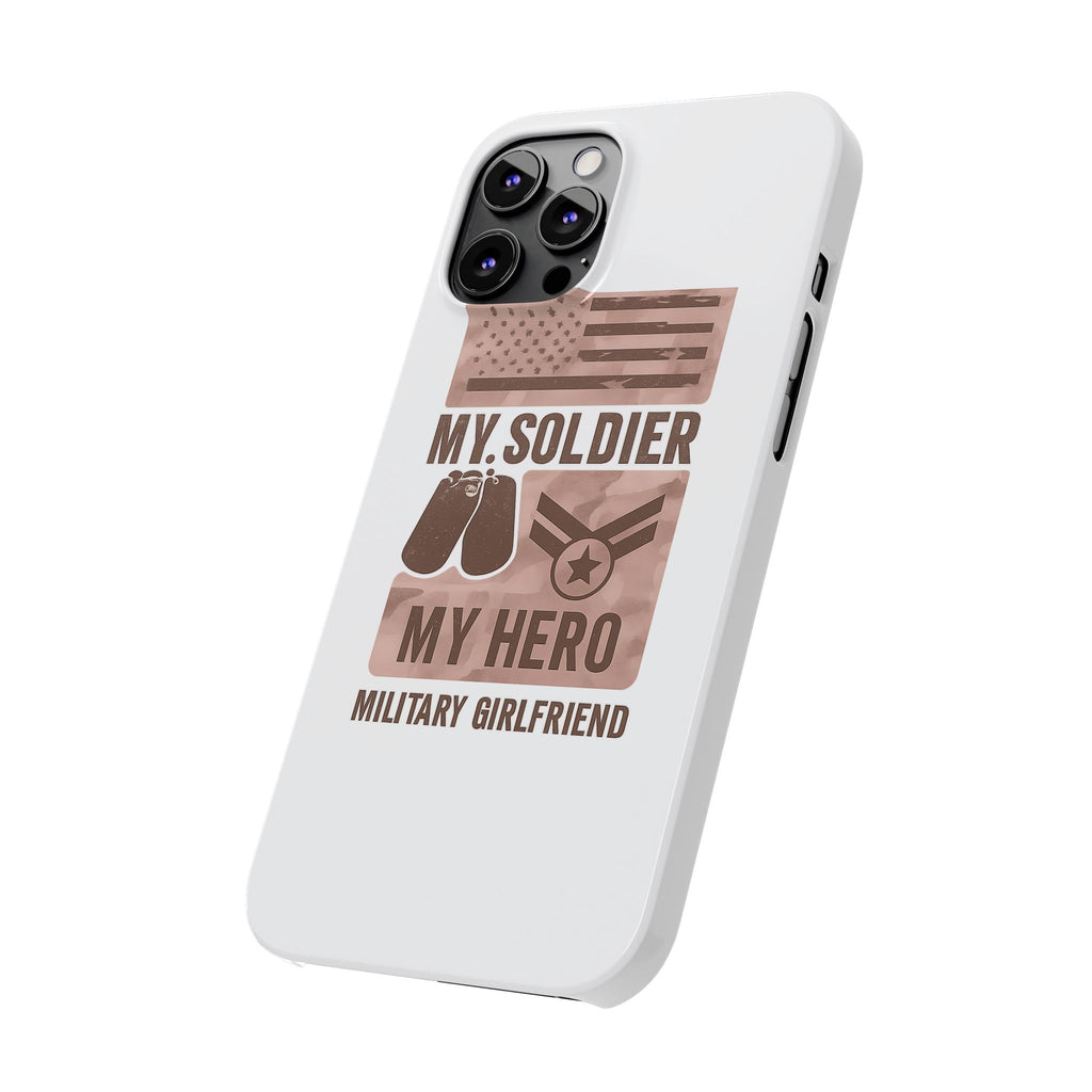 Military Girlfriend Phone Case Rose Gold Camouflage My Soldier My Hero Gift for Army Navy Air Force Girlfriend