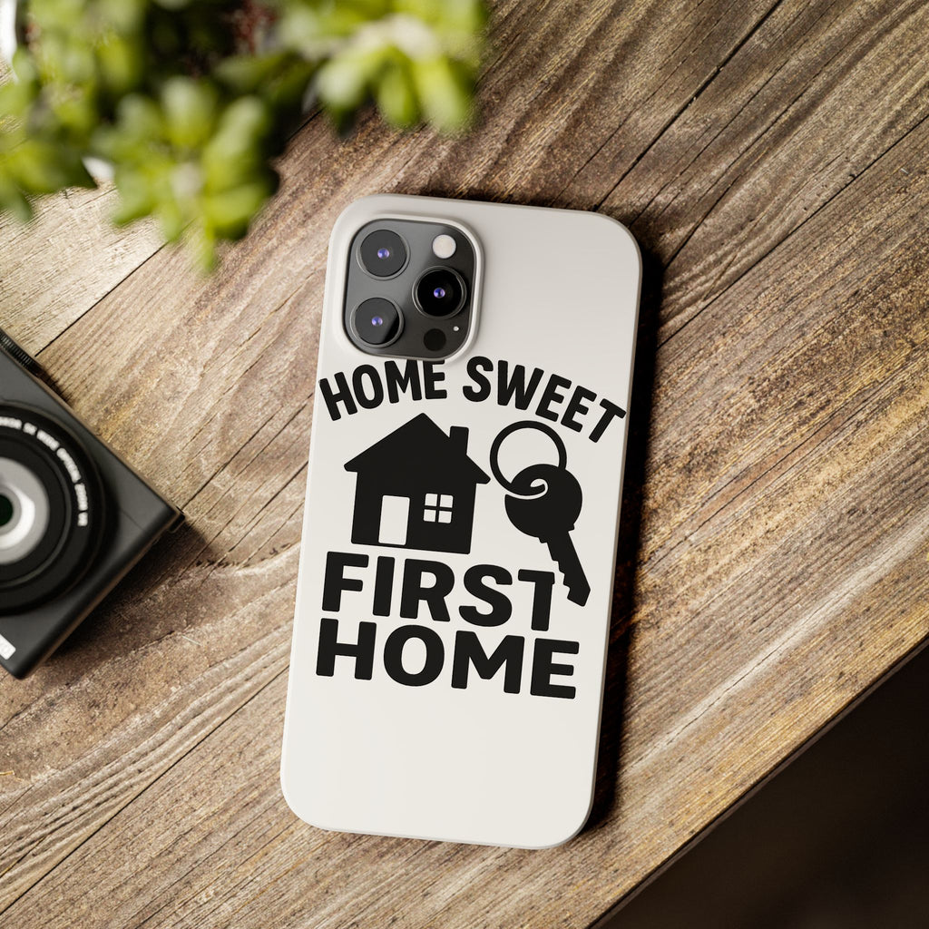 First Home Phone Case New Homeowner Gift Housewarming Present House Keys Milestone Typography Home Sweet First Home Decor