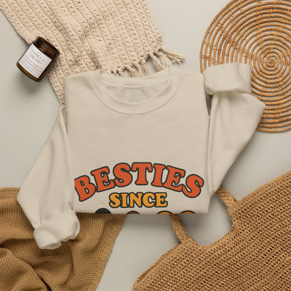 Besties Since Retro Years Sweatshirt 90s Nostalgia Best Friend Gift Friendship Anniversary Vintage Aesthetic Crewneck