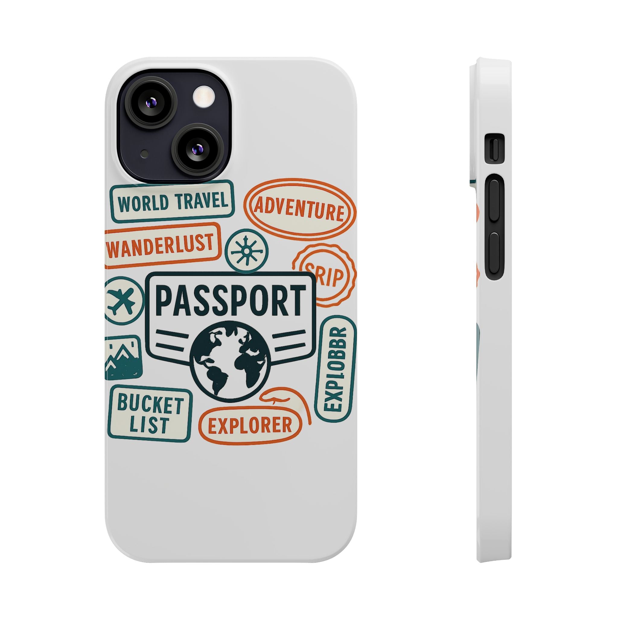 Passport Stamp Phone Case World Travel Gift Wanderlust Adventure Traveler Bucket List Globetrotter Trip Souvenir Explorer Map
