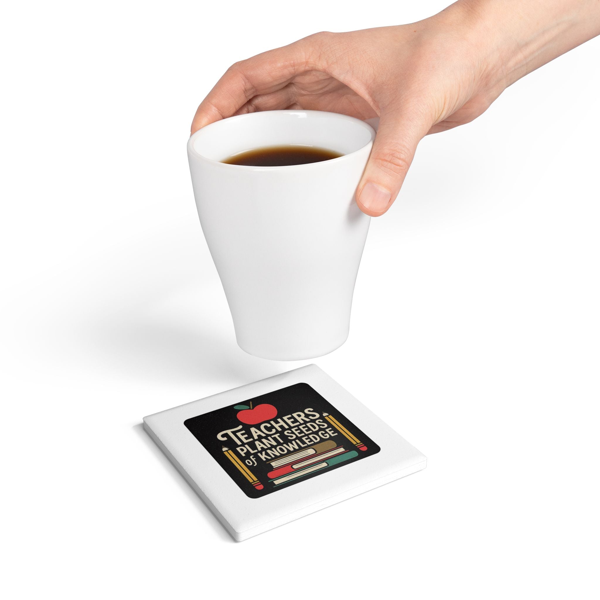 Teacher Appreciation Coaster Gift | Teachers Plant Seeds of Knowledge | Educator Thank You Gift | End of Year Teacher Gift