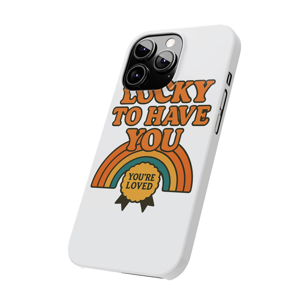 Lucky To Have You Phone Case Friendship Gift Best Friend Galentines Day Retro 70s Rainbow Vintage Appreciation Bestie Squad