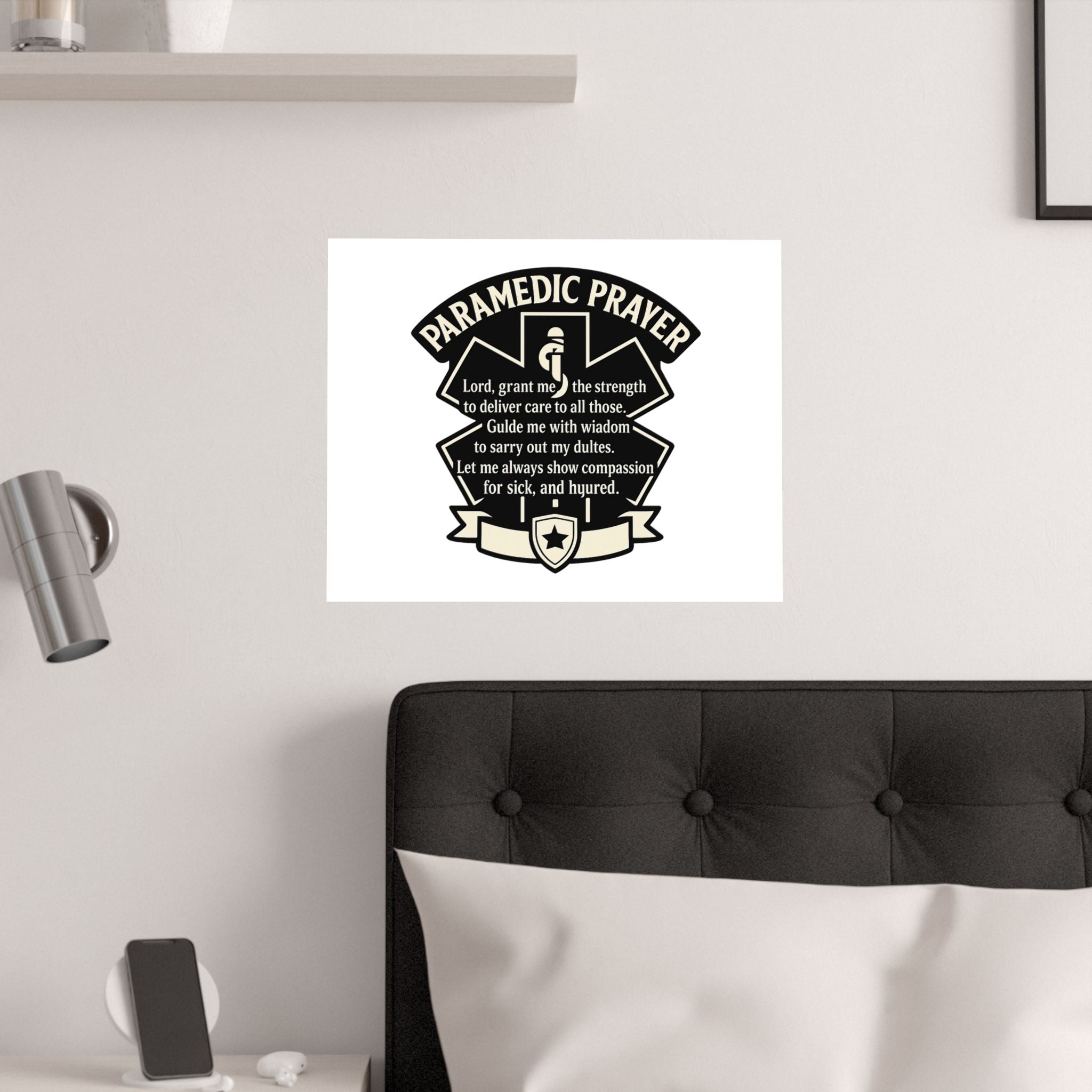 Paramedic Prayer Poster, EMS Gift, Star of Life Wall Art, Paramedic Graduation Gift, EMT Decor, First Responder Print, Thin White Line