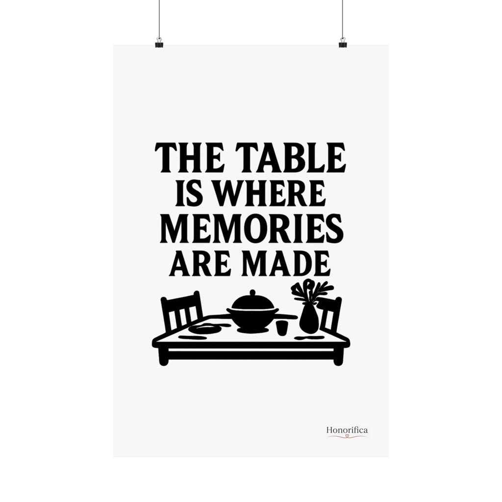 The Table Is Where Memories Are Made Kitchen Poster, Dining Room Wall Art, Family Meal Print, Mother's Day Gift for Mom