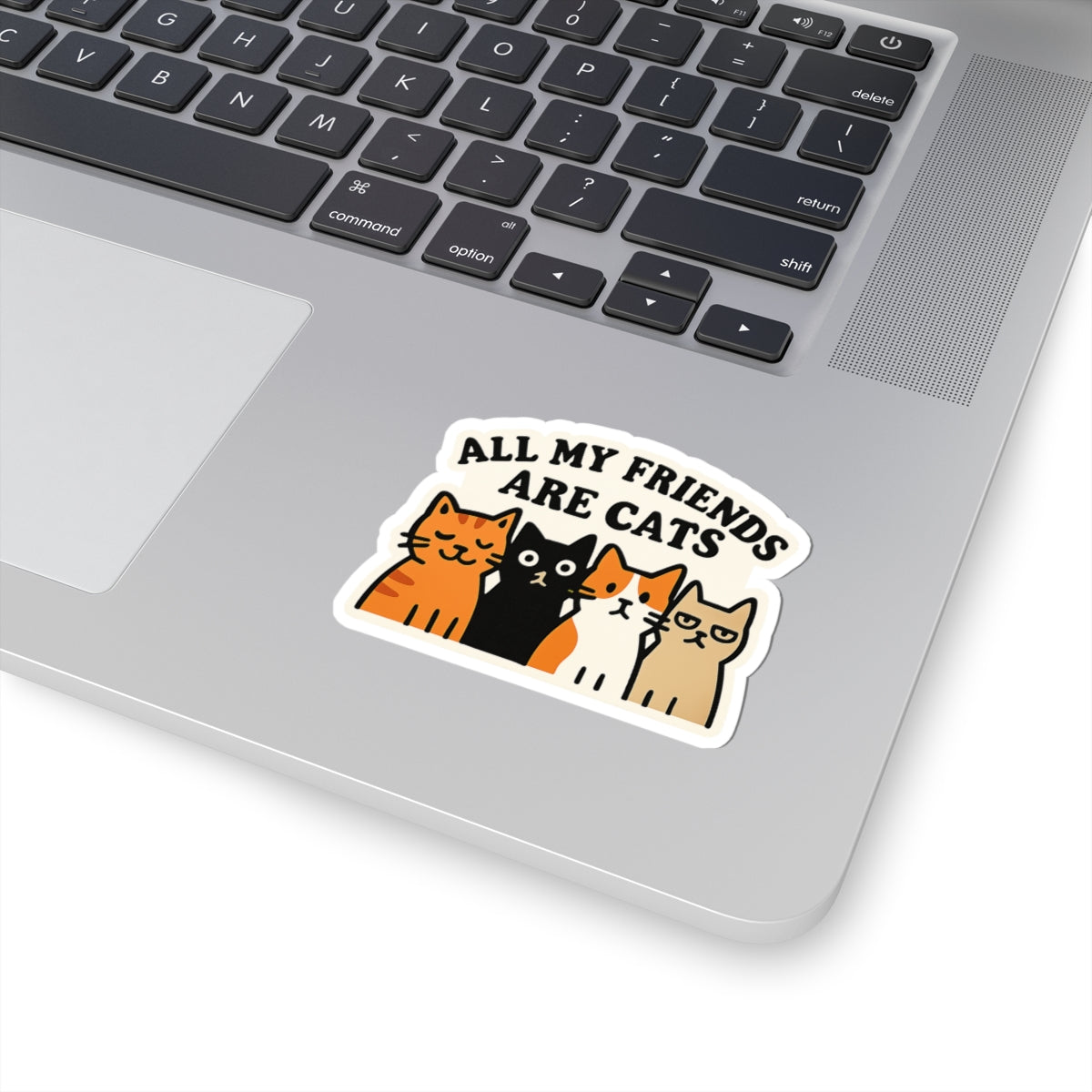 All My Friends Are Cats Sticker, Funny Cat Lover Sticker, Introvert Humor Sticker, Cat Lady Gift, Crazy Cat Person Decal