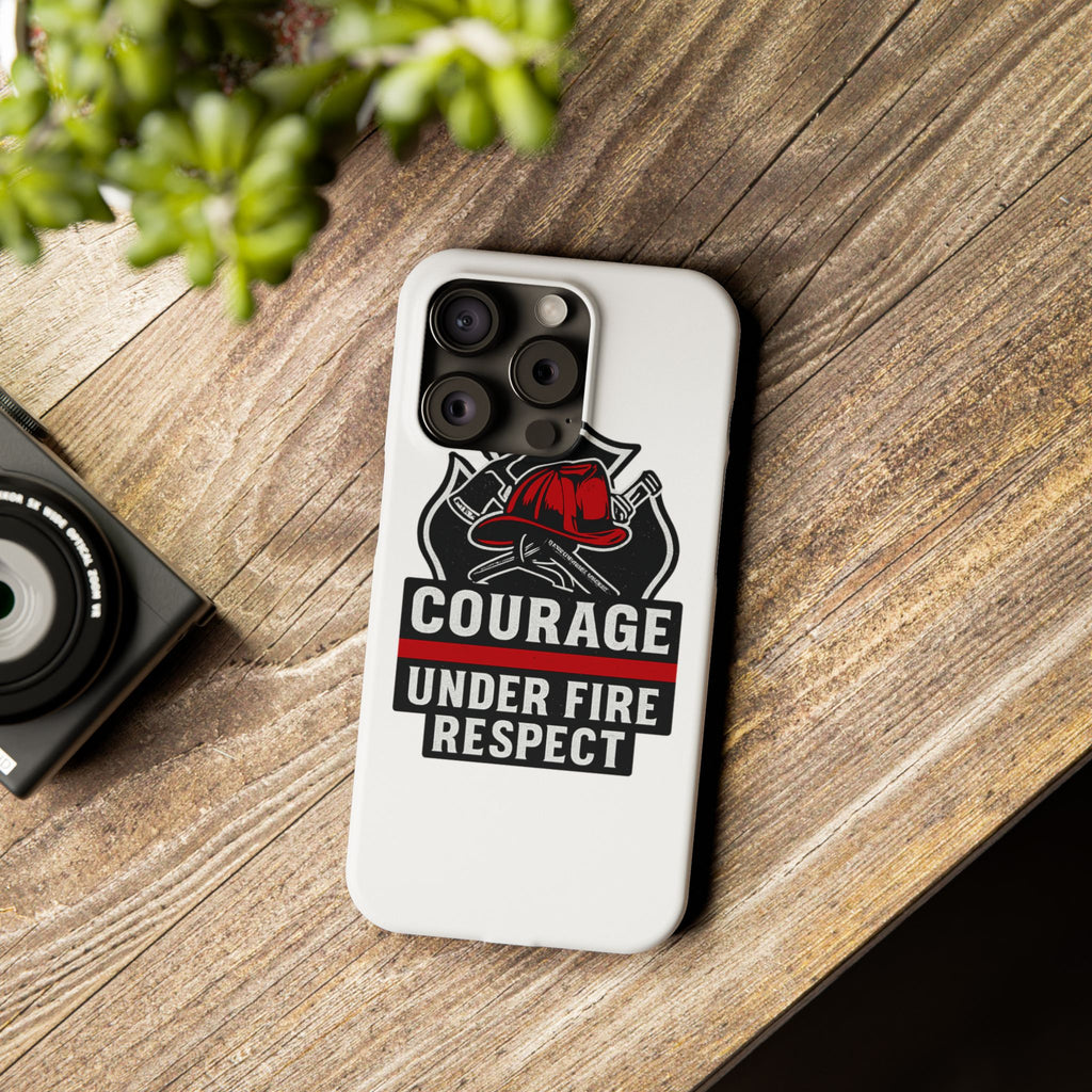 Firefighter Phone Case Courage Under Fire Respect First Responder Gift Thin Red Line Maltese Cross Fire Helmet Hero Support