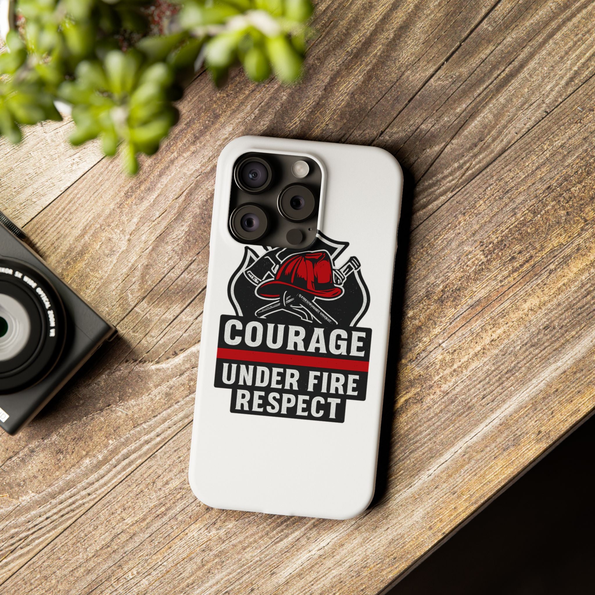 Firefighter Phone Case Courage Under Fire Respect First Responder Gift Thin Red Line Maltese Cross Fire Helmet Hero Support