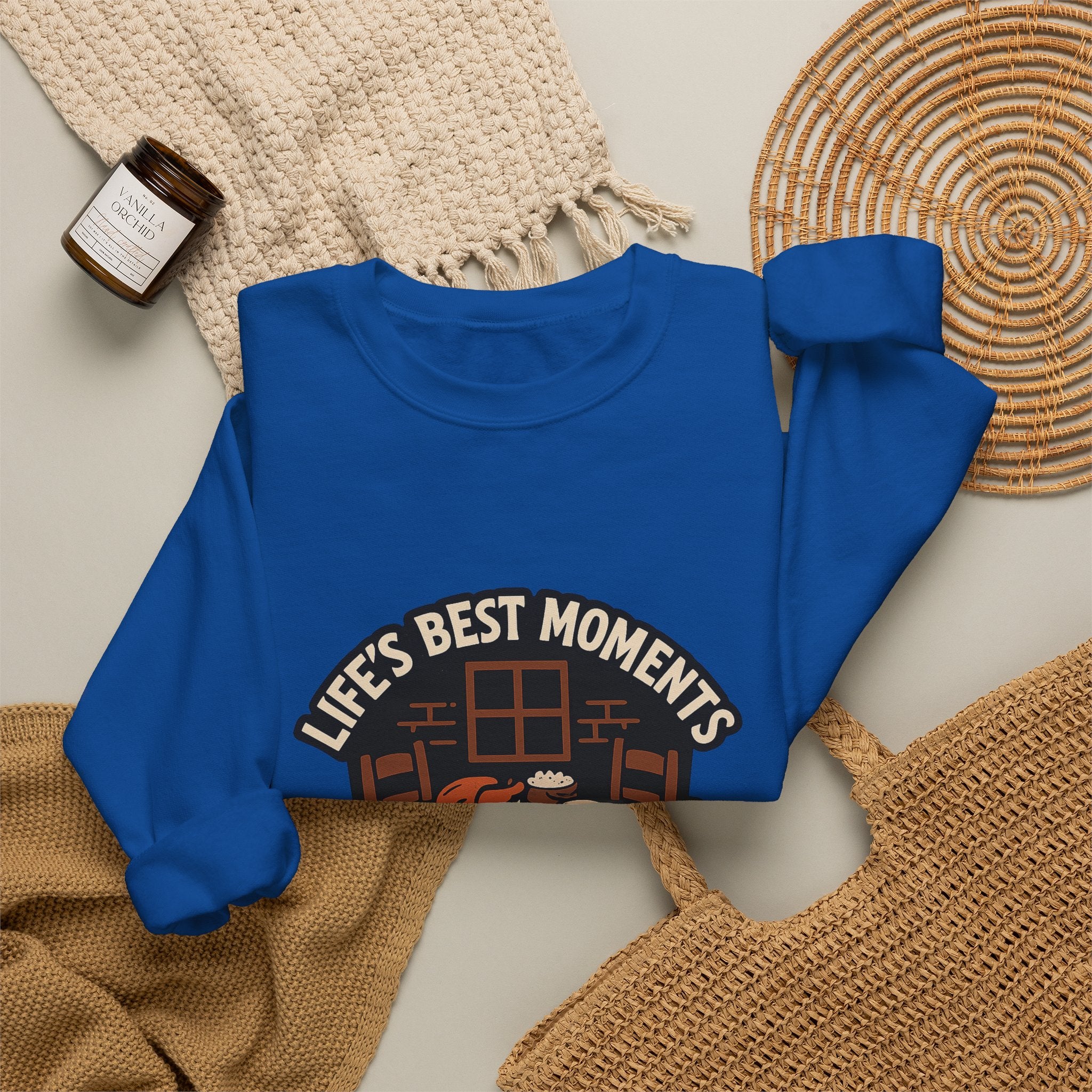 Life's Best Moments At The Table Sweatshirt, Family Dinner Crewneck, Cozy Kitchen Gift for Mom, Farmhouse Comfort Food Lover