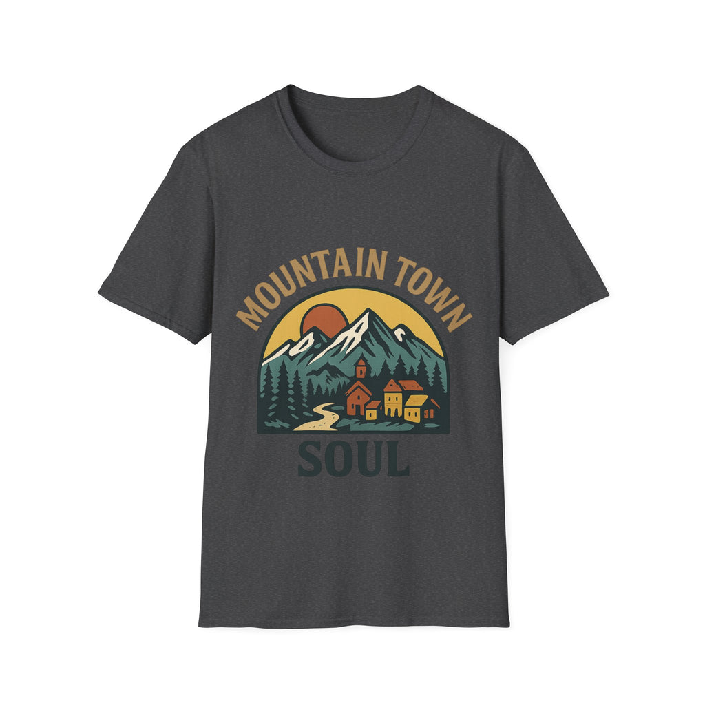 Mountain Town Soul Vintage Hiking Tee Raised on Mountain Air Shirt Wilderness Outdoor Adventure Gift Alpine Heritage Retro Tshirt