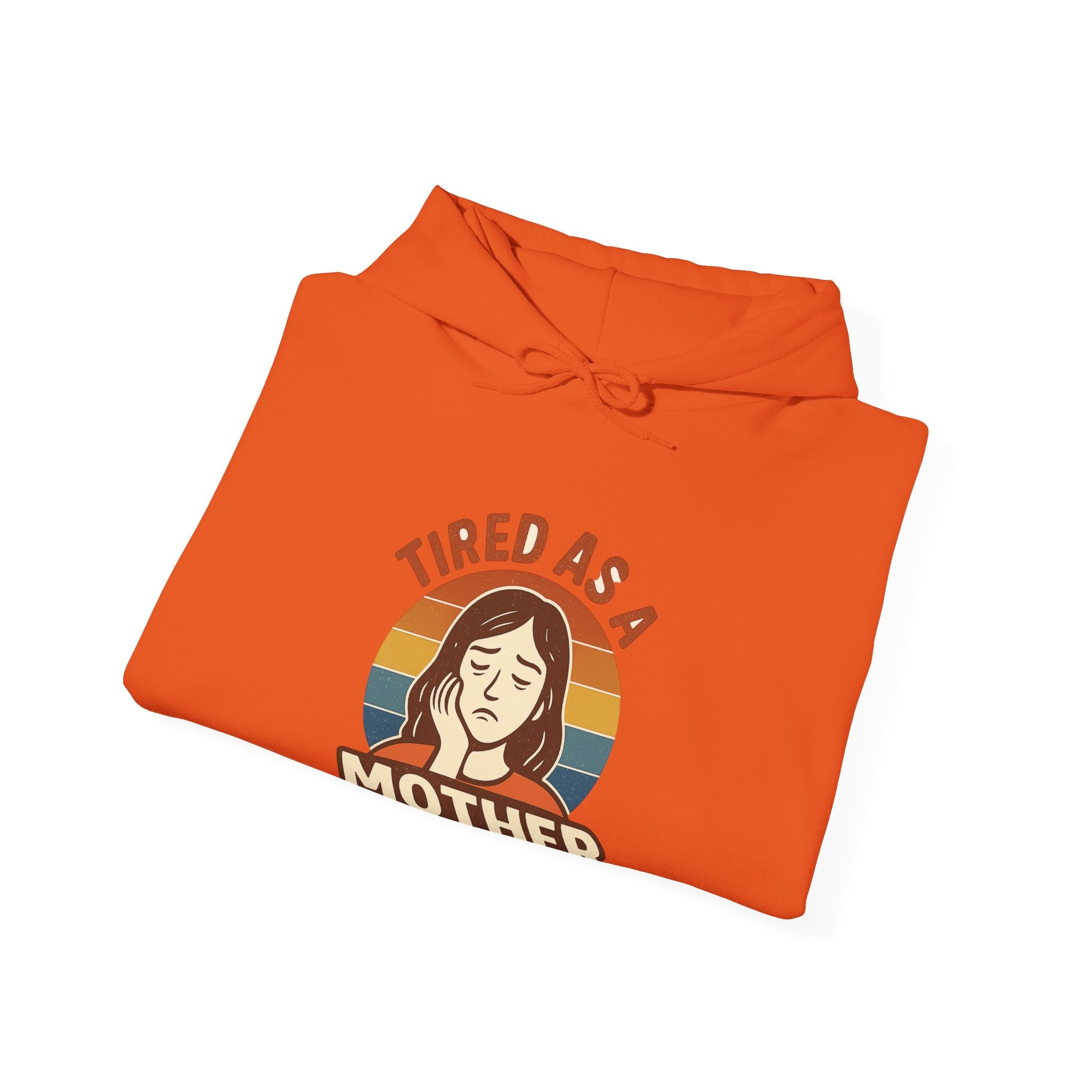 Tired As A Mother Hoodie Vintage Rainbow Retro Mom Life Sweatshirt Funny Exhausted Parent Gift Mothers Day Gift