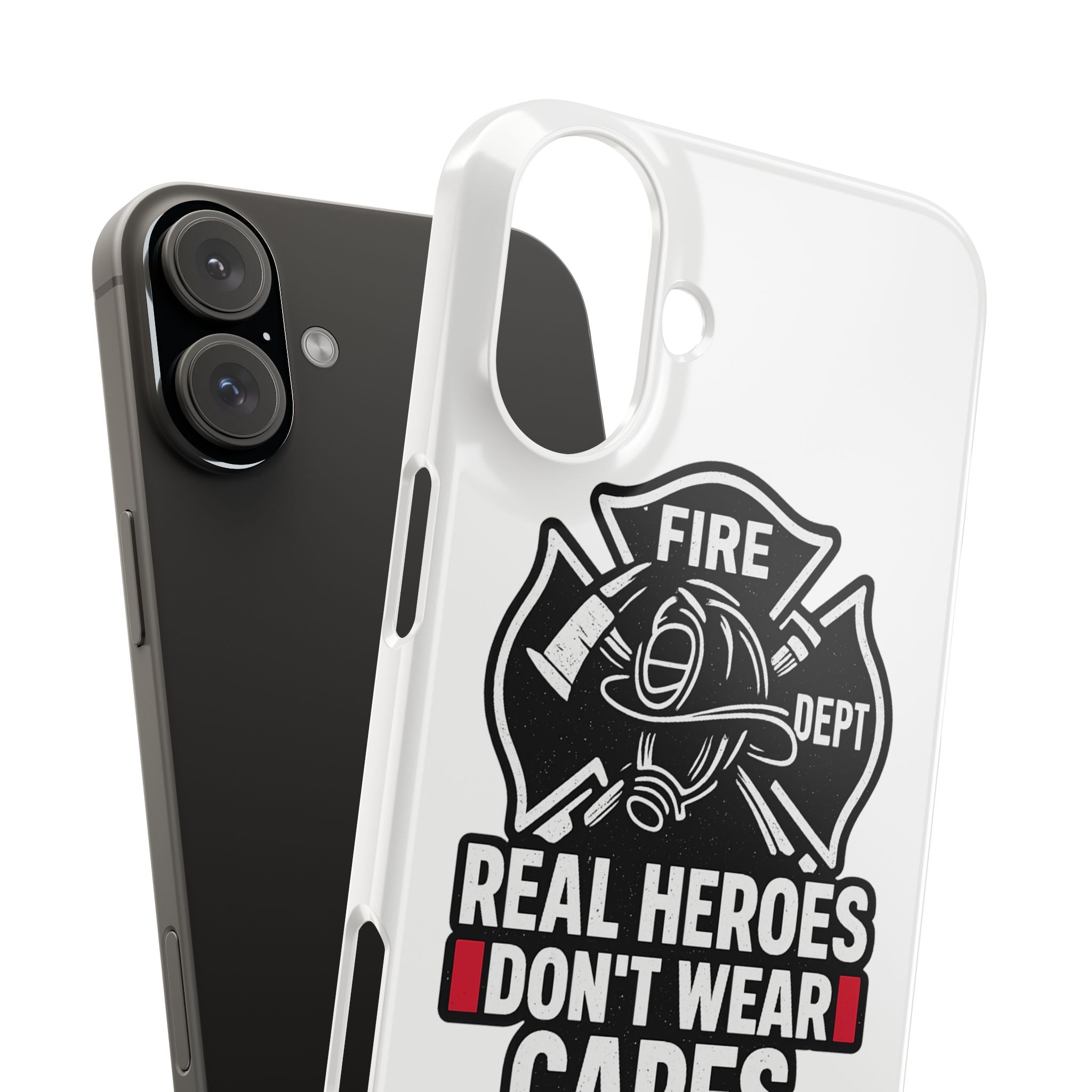 Firefighter Phone Case Real Heroes Don't Wear Capes Thin Red Line Gift for Firefighter Wife Husband Family Fire Dept Appreciation