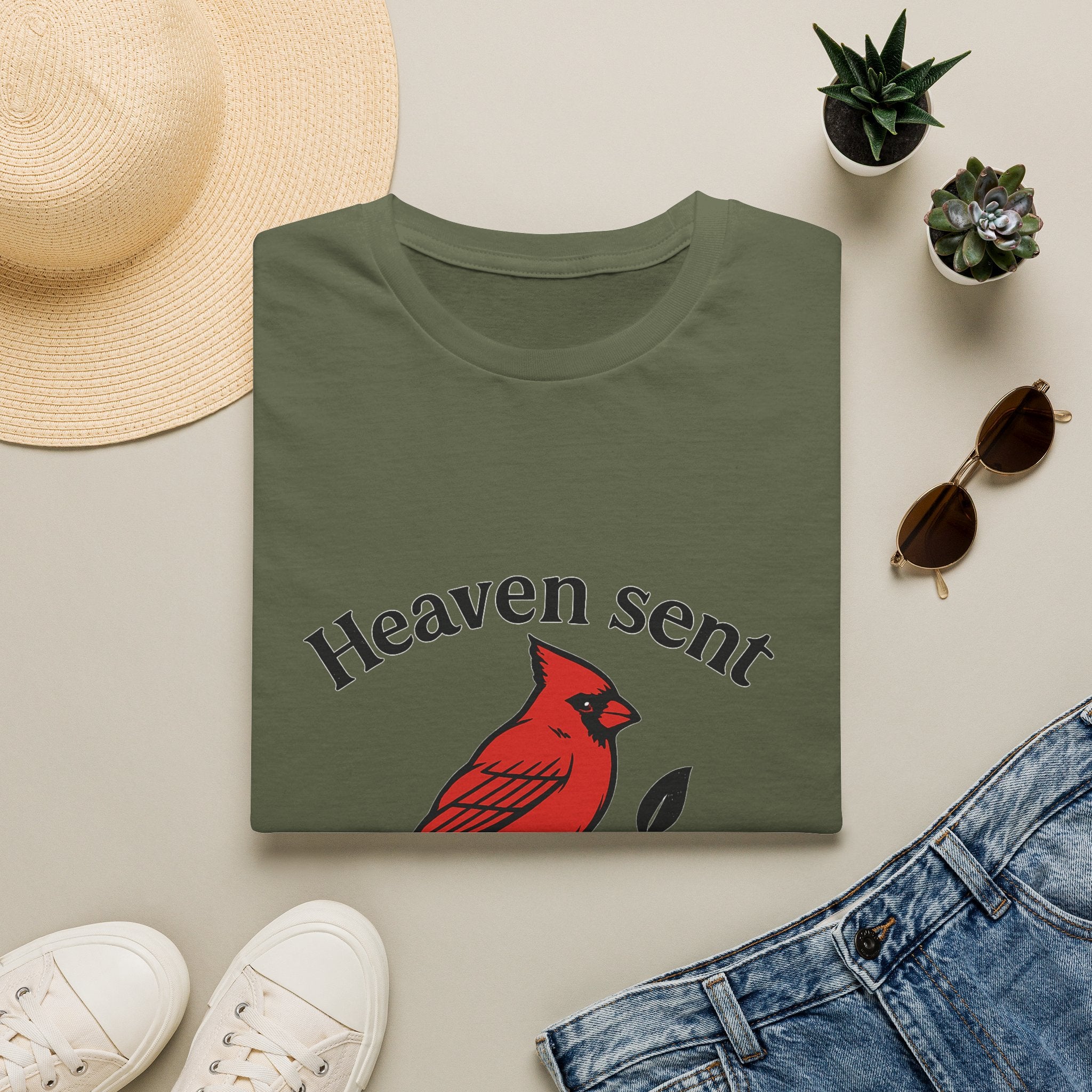 Cardinal Memorial Shirt Heaven Sent Grief Gift Loss of Loved One Remembrance Tee Sympathy Gift Bereavement Comfort Shirt