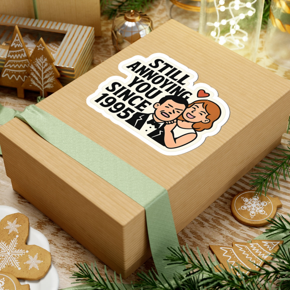Funny Anniversary Sticker, Still Annoying You Since 1995 Gift, Wedding Anniversary Gift for Husband Wife, Marriage Humor Sticker