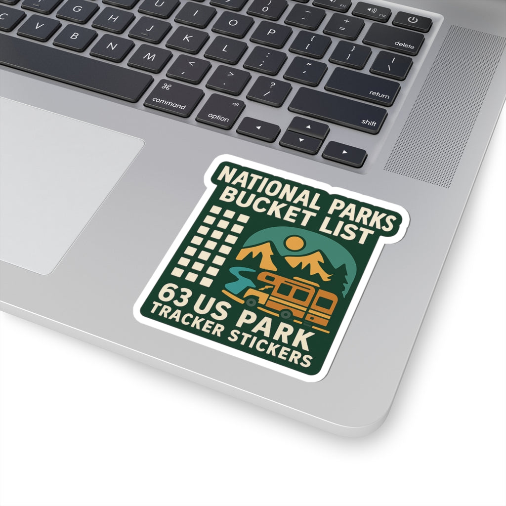 National Parks Bucket List Sticker Pack, 63 US Park Tracker Stickers, Adventure Travel Checklist, RV Camper Decals, Wanderlust Gift