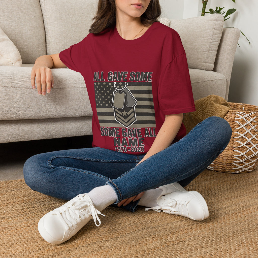 Custom Veteran Shirt | All Gave Some Some Gave All | Personalized Veterans Day Gift | Military Family Pride Tshirt with Name & Dates