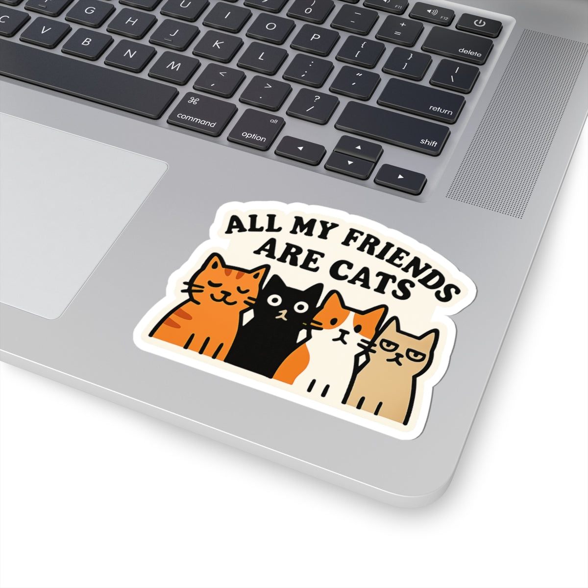 All My Friends Are Cats Sticker, Funny Cat Lover Sticker, Introvert Humor Sticker, Cat Lady Gift, Crazy Cat Person Decal