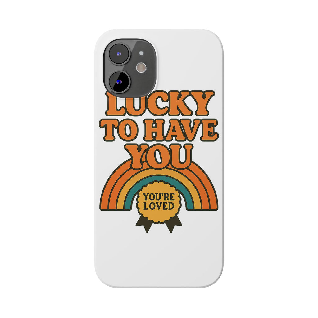 Lucky To Have You Phone Case Friendship Gift Best Friend Galentines Day Retro 70s Rainbow Vintage Appreciation Bestie Squad