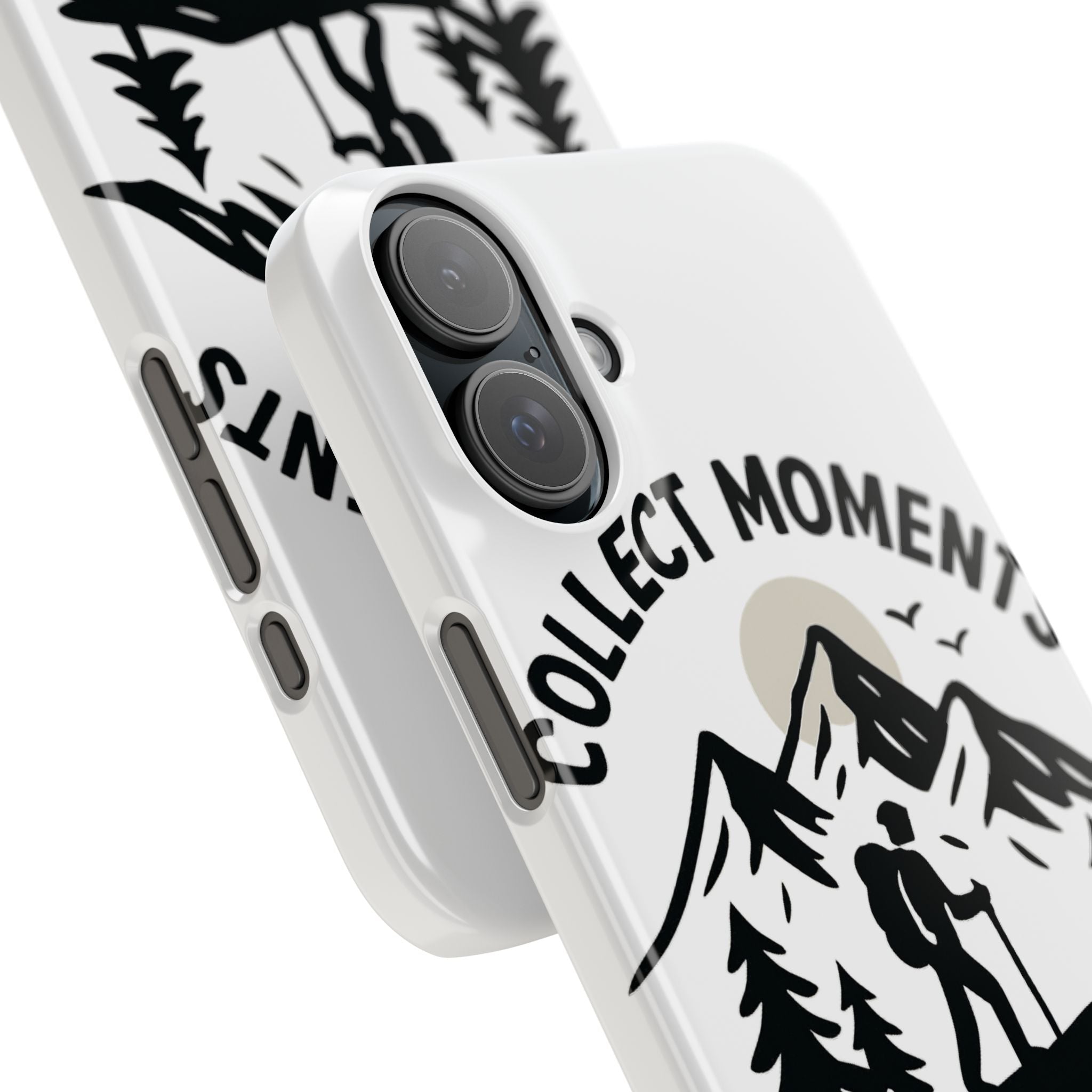 Collect Moments Not Things Phone Case Mountain Quote Minimalist Hiking Adventure Travel Gift for Experience Seeker Wanderlust