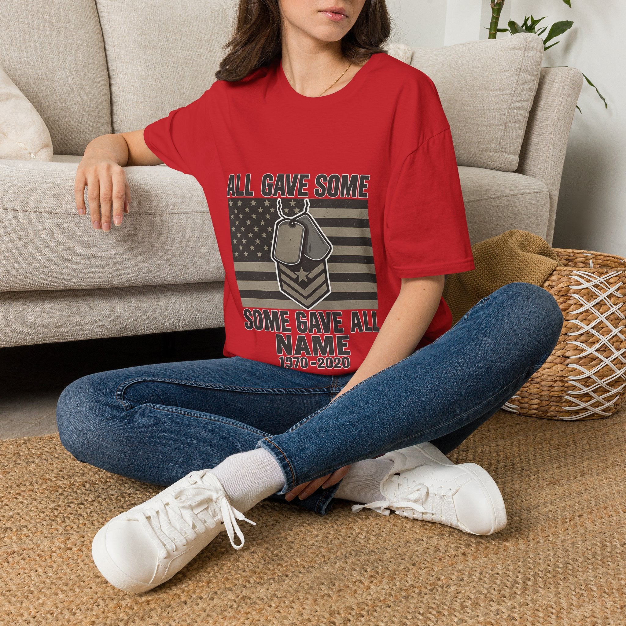 Custom Veteran Shirt | All Gave Some Some Gave All | Personalized Veterans Day Gift | Military Family Pride Tshirt with Name & Dates
