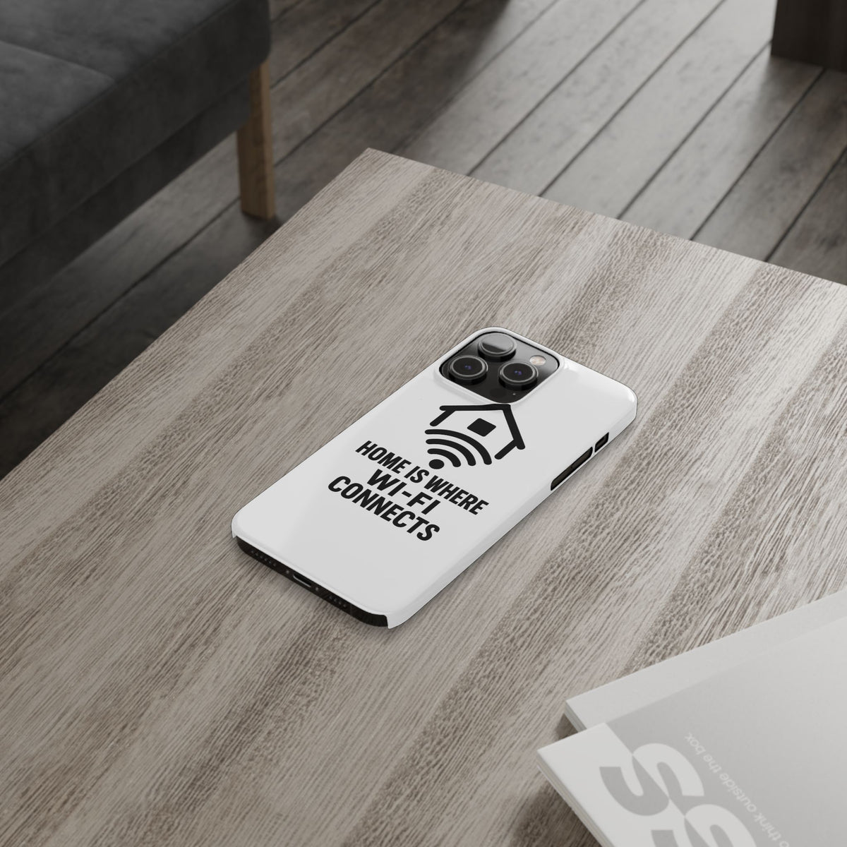 Home Is Where WiFi Connects Phone Case Funny Millennial Gift Tech Lover Housewarming Present Modern Minimalist Humor Gift