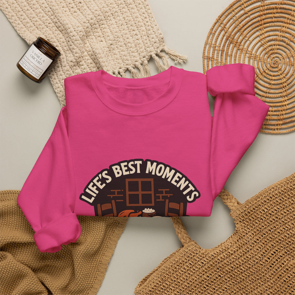 Life's Best Moments At The Table Sweatshirt, Family Dinner Crewneck, Cozy Kitchen Gift for Mom, Farmhouse Comfort Food Lover