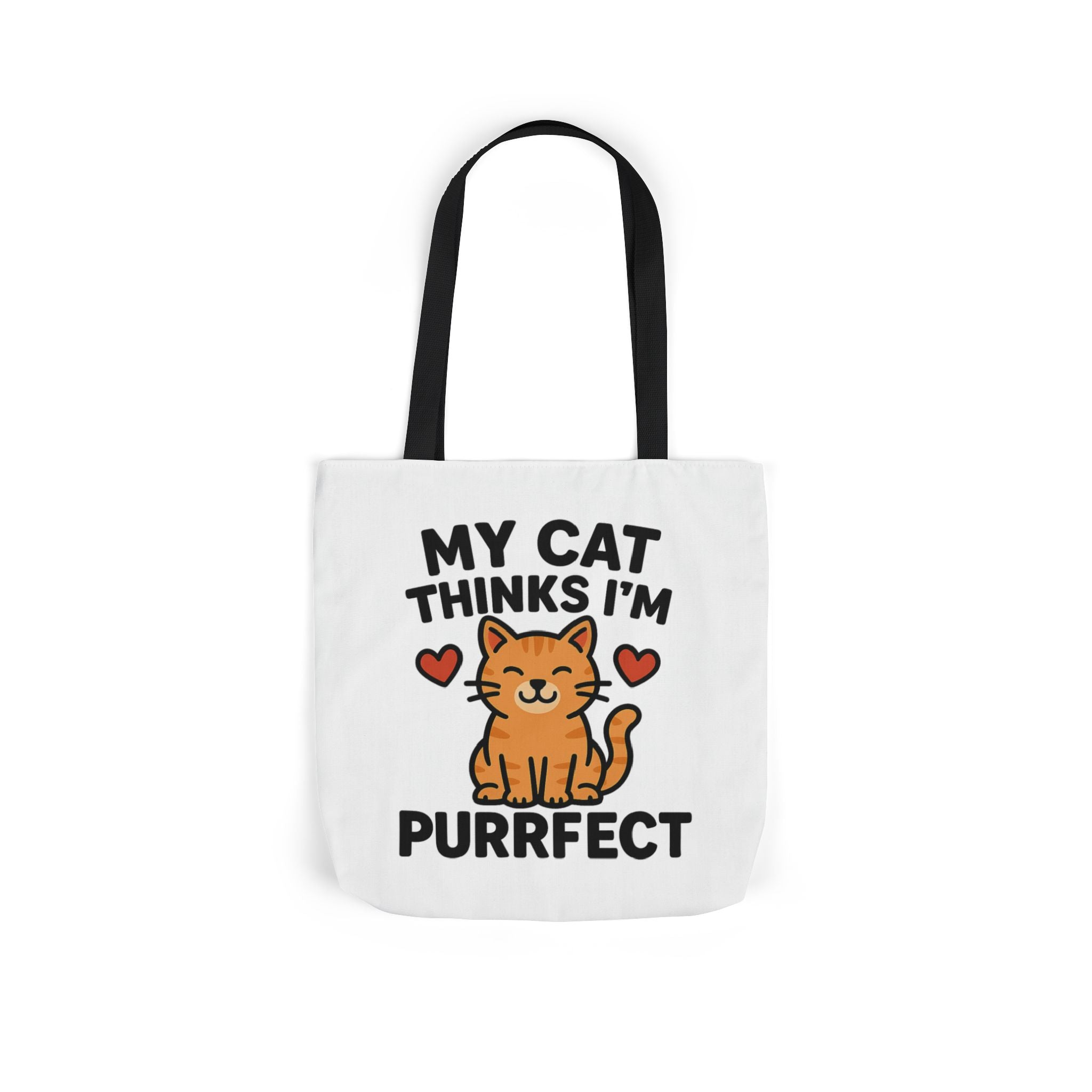 Cat Lover Tote Bag Gift, My Cat Thinks I'm Purrfect Funny Cat Mom Bag, Cat Owner Birthday Gift for Her, Cat Lady Canvas Tote