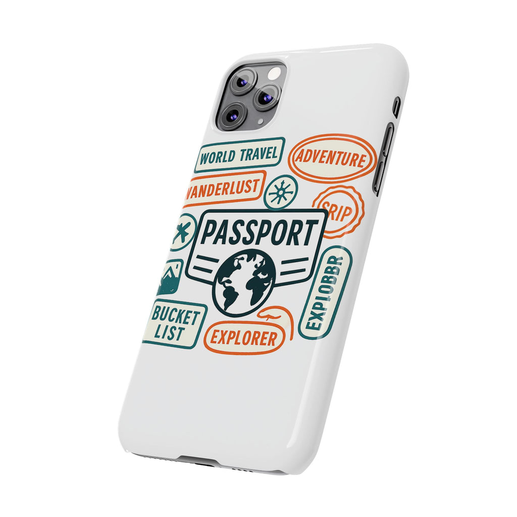 Passport Stamp Phone Case World Travel Gift Wanderlust Adventure Traveler Bucket List Globetrotter Trip Souvenir Explorer Map