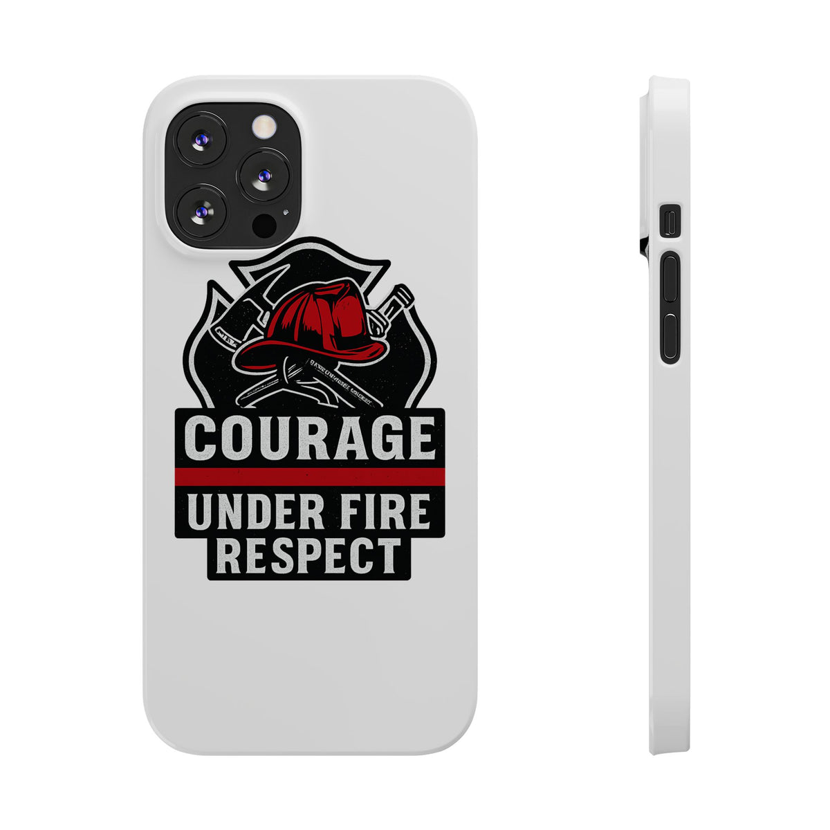 Firefighter Phone Case Courage Under Fire Respect First Responder Gift Thin Red Line Maltese Cross Fire Helmet Hero Support