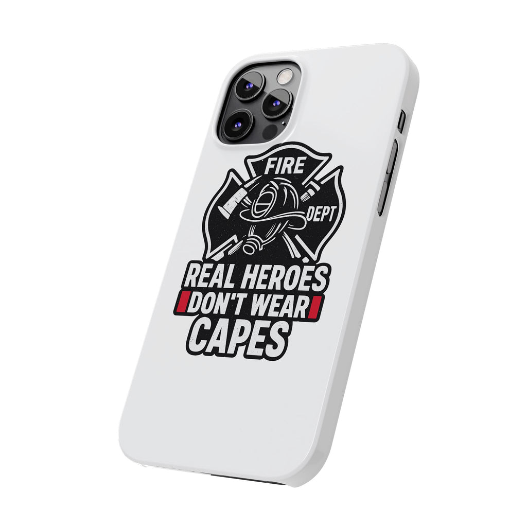 Firefighter Phone Case Real Heroes Don't Wear Capes Thin Red Line Gift for Firefighter Wife Husband Family Fire Dept Appreciation