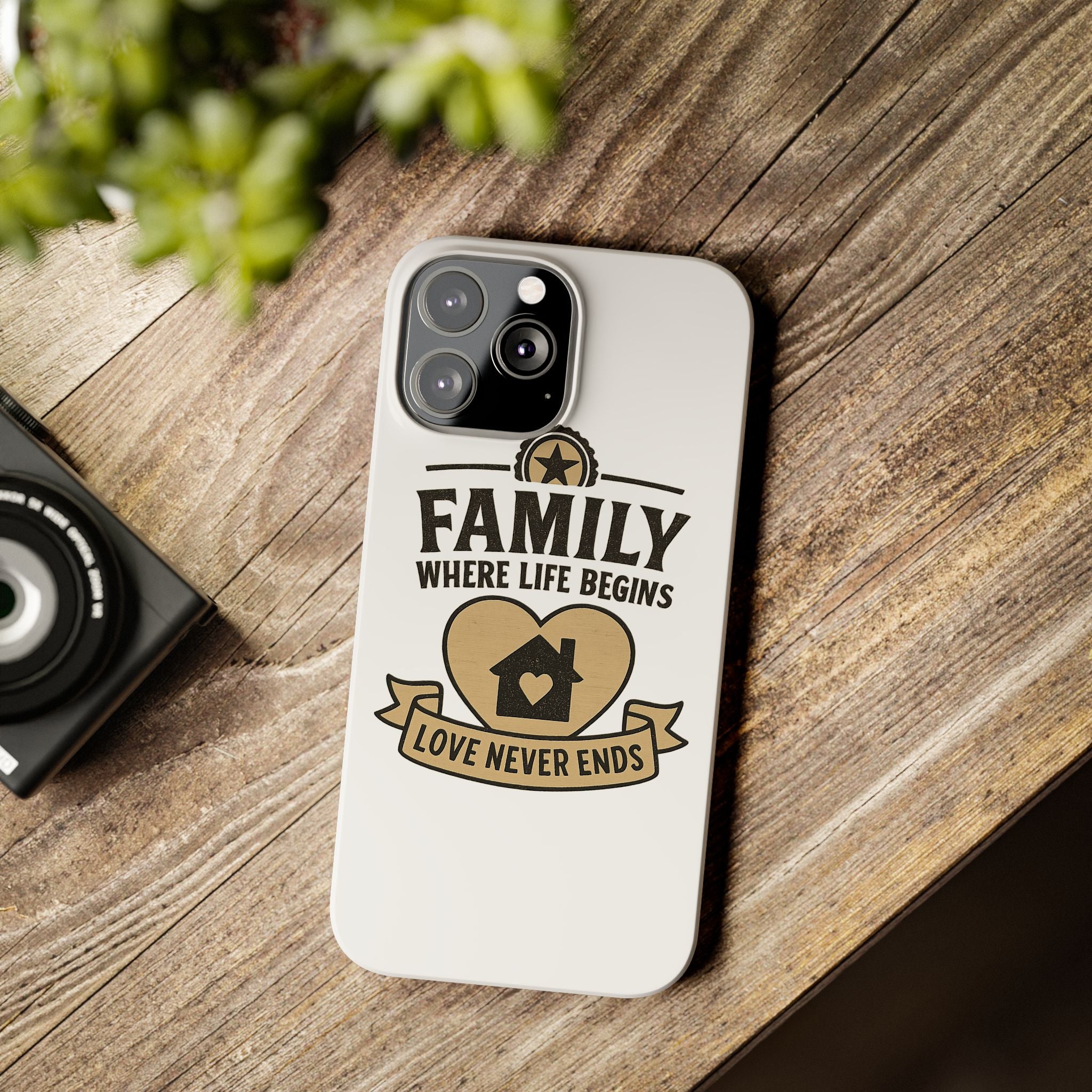 Family Where Life Begins Love Never Ends Phone Case, Rustic Farmhouse Gift for Mom Grandma, Mother's Day Gift, Heart Home Decor