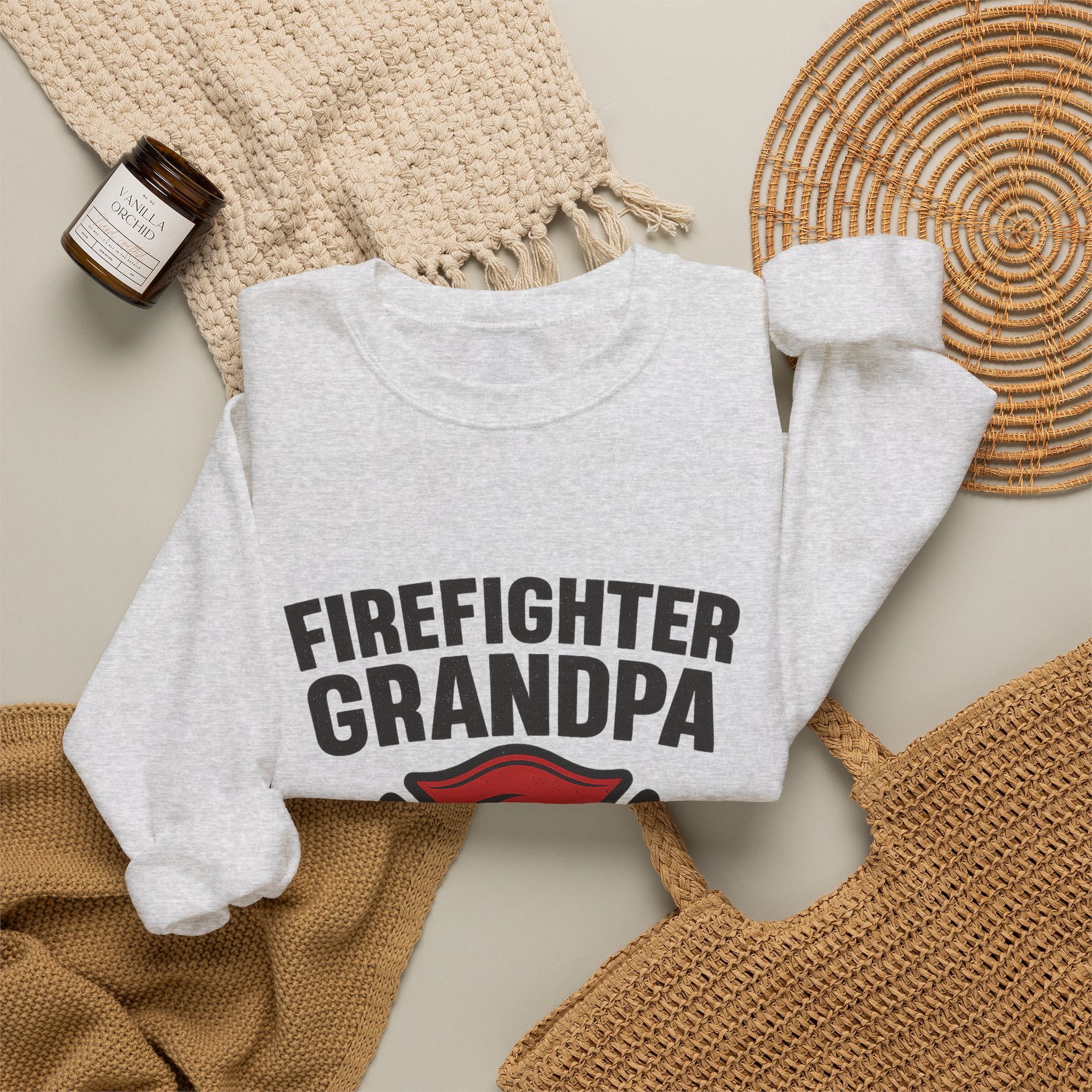 Firefighter Grandpa Sweatshirt My Hero Forever Gift Vintage Fire Station Badge Grandparents Day Fireman Grandfather Shirt