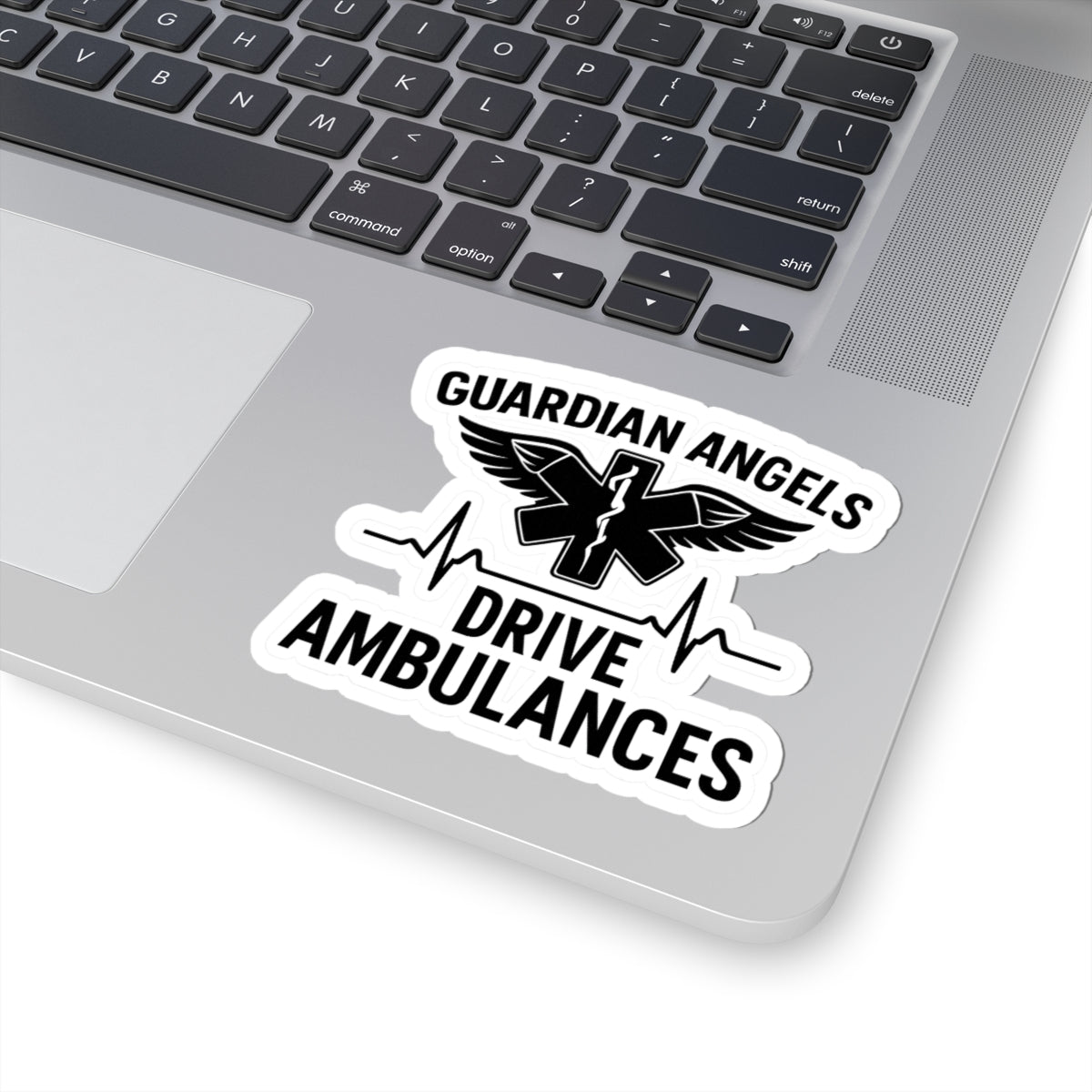 Guardian Angels Drive Ambulances Sticker | EMS Paramedic Star of Life Gift | Thin White Line EMT Vinyl Decal Water Bottle Laptop