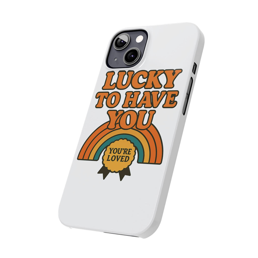 Lucky To Have You Phone Case Friendship Gift Best Friend Galentines Day Retro 70s Rainbow Vintage Appreciation Bestie Squad