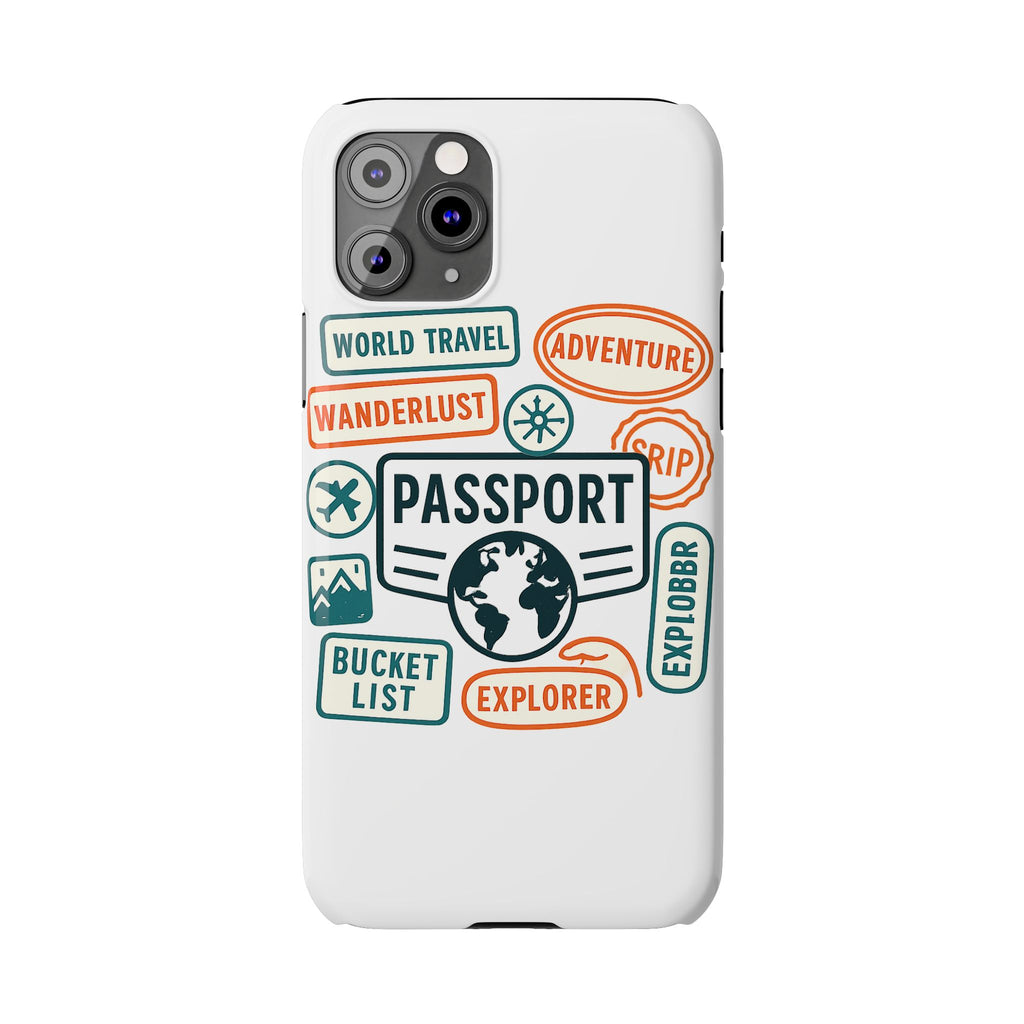Passport Stamp Phone Case World Travel Gift Wanderlust Adventure Traveler Bucket List Globetrotter Trip Souvenir Explorer Map