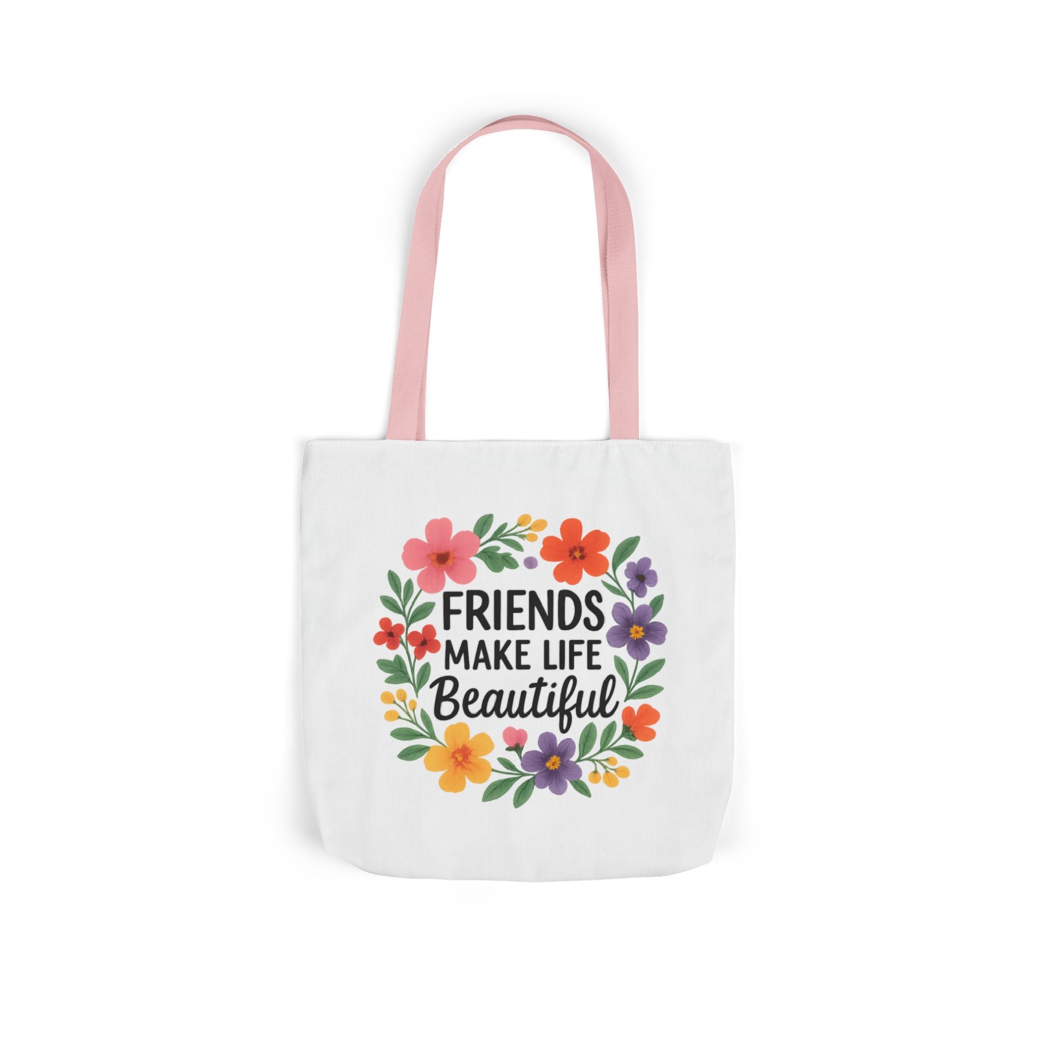 Friends Make Life Beautiful Tote Bag Gift for Best Friend Appreciation Watercolor Floral Thank You Friendship Quote Canvas Bag