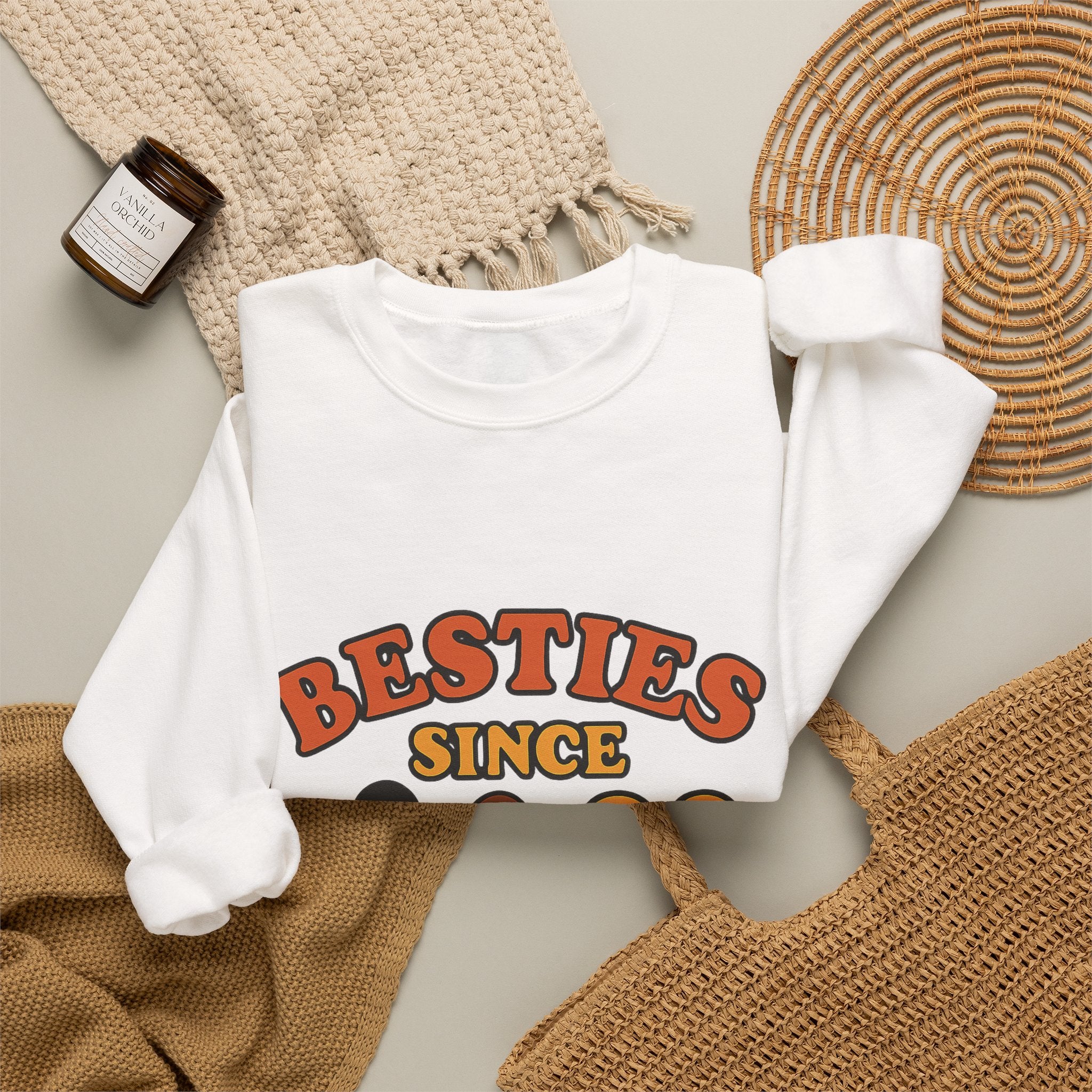 Besties Since Retro Years Sweatshirt 90s Nostalgia Best Friend Gift Friendship Anniversary Vintage Aesthetic Crewneck